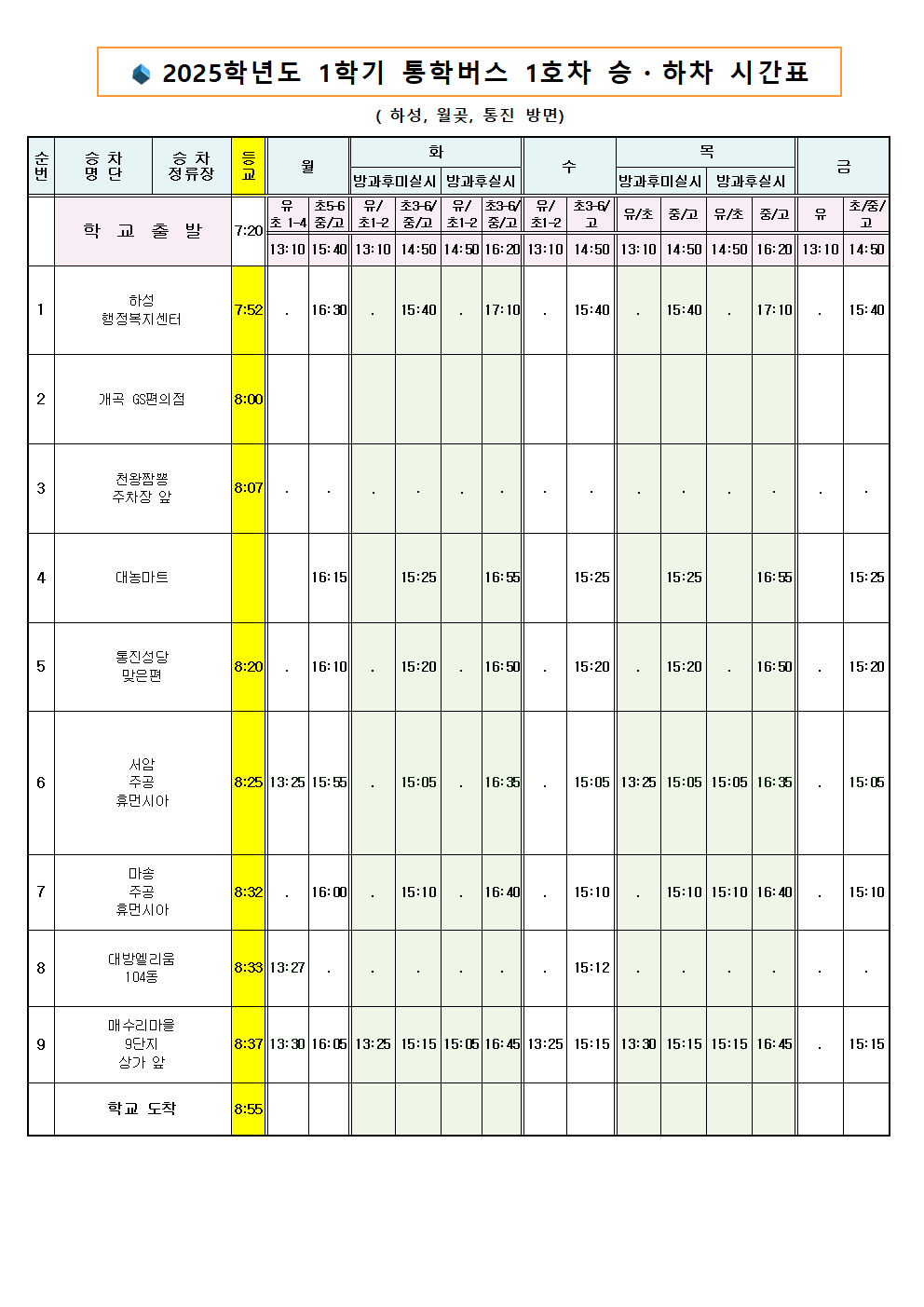 2025 통학버스 시간표001